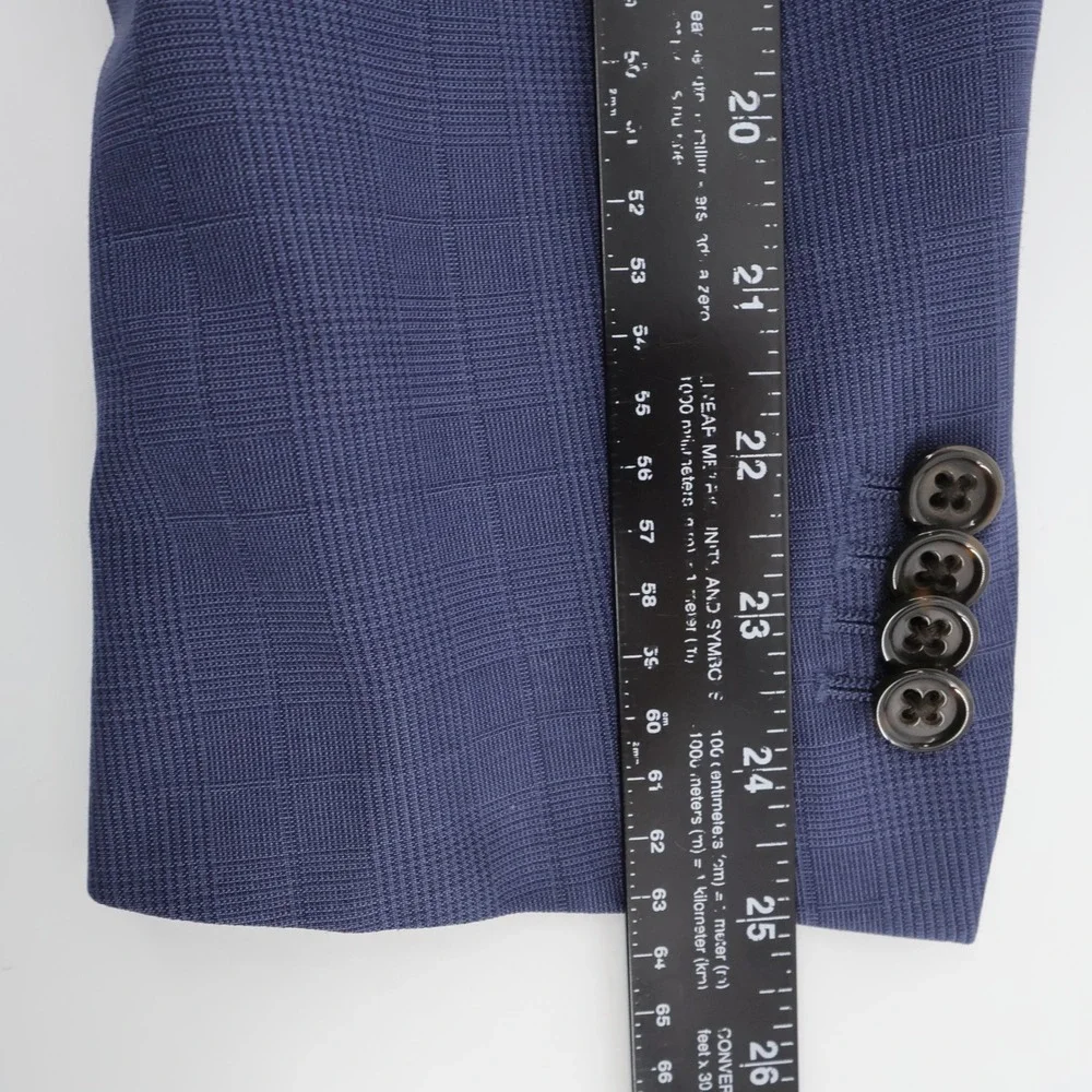 Banana Republic Slim‎ Fit Italian Wool Plaid Blazer Blue Mens 40R